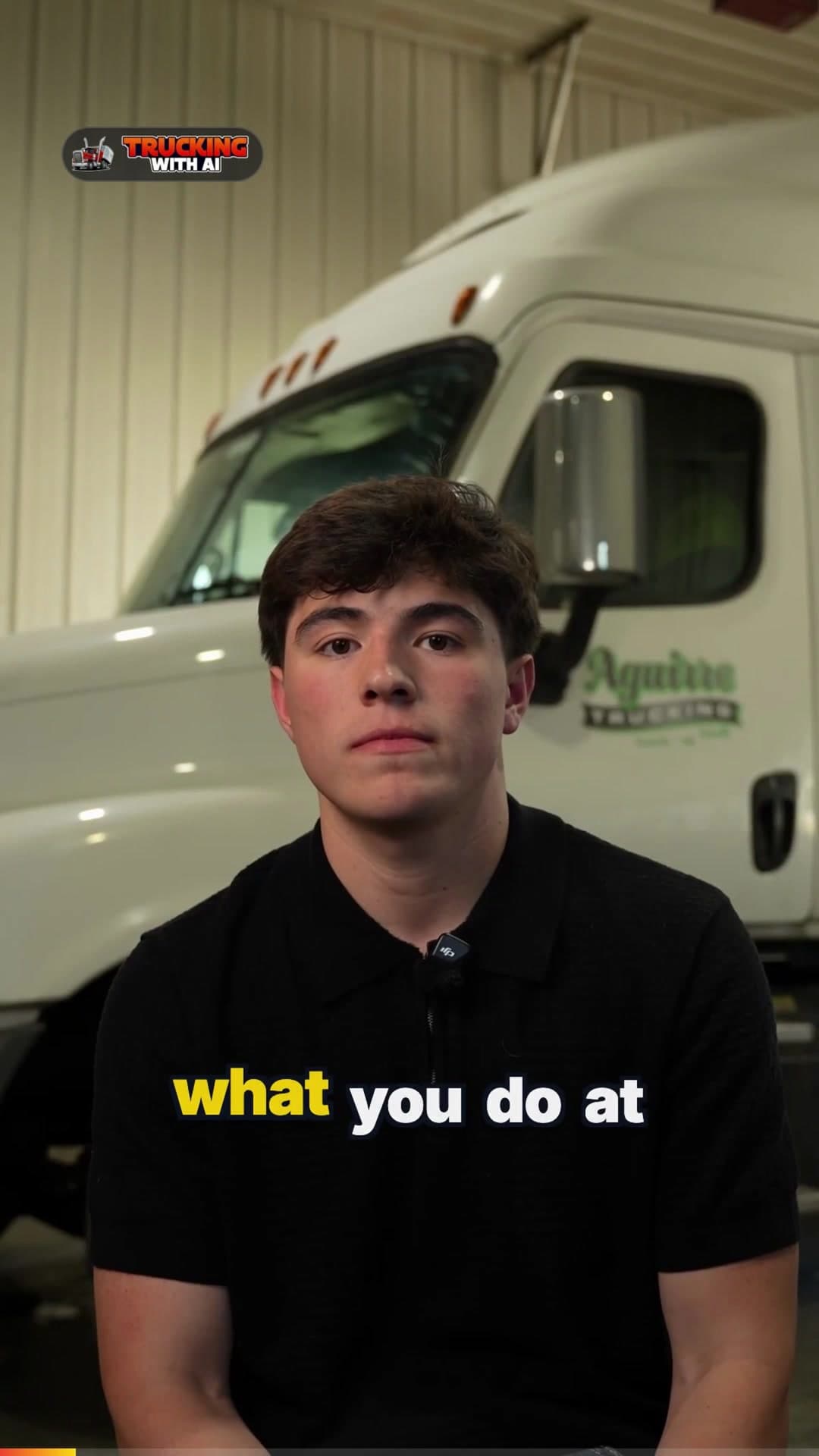 Brandon Aguirre in front of an Aguirre truck