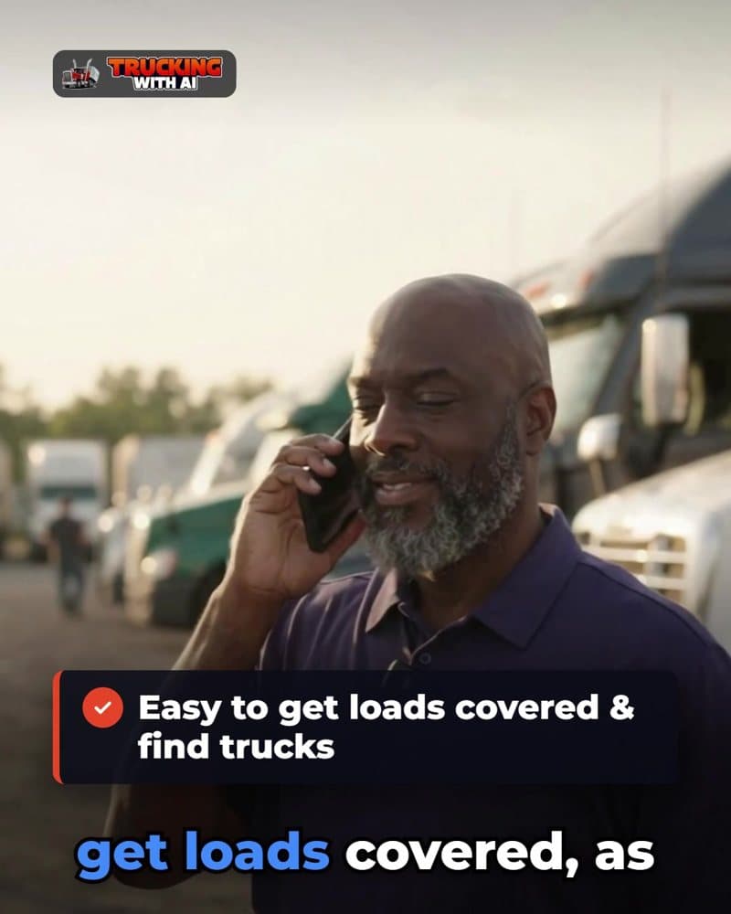 Kenrick Phillip on the phone in a truck yard